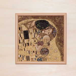 Arazzo Quadro Il Bacio di Klimt (Primo Piano)  (cm 38×38)